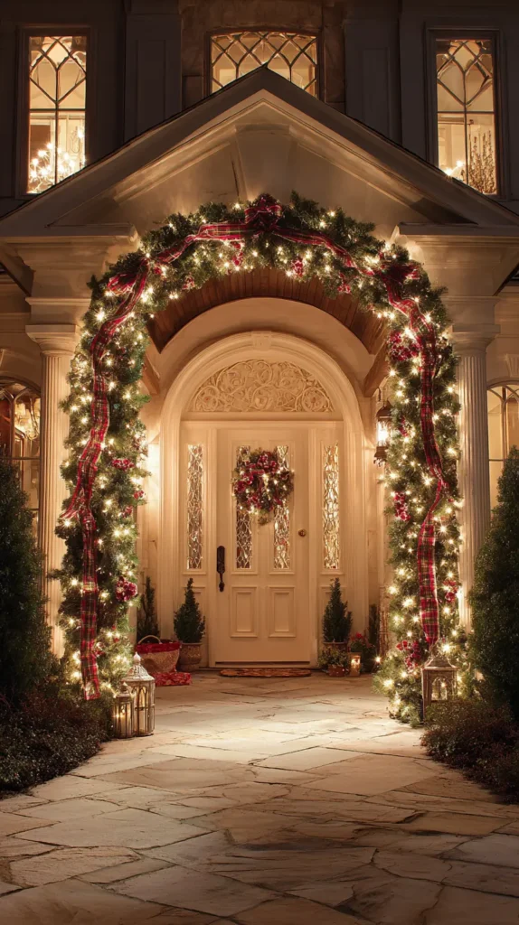 Lighted Garland Archways for Entryways and Driveways
