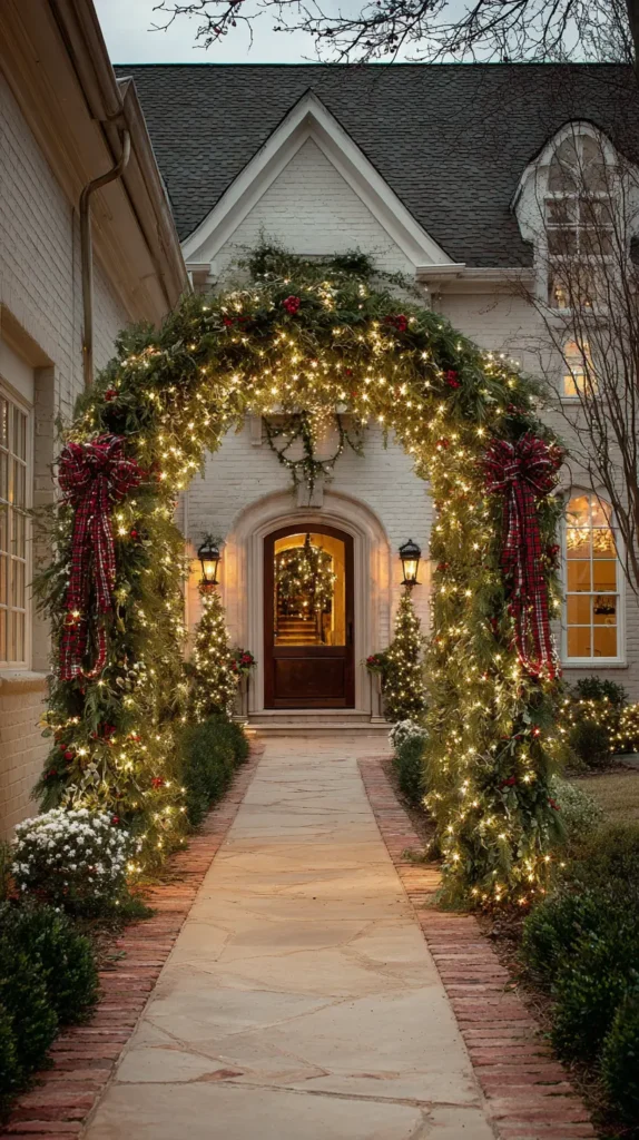 Lighted Garland Archways for Entryways and Driveways