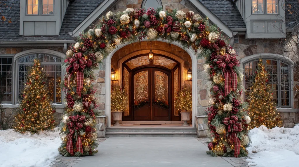 Lighted Garland Archways for Entryways and Driveways