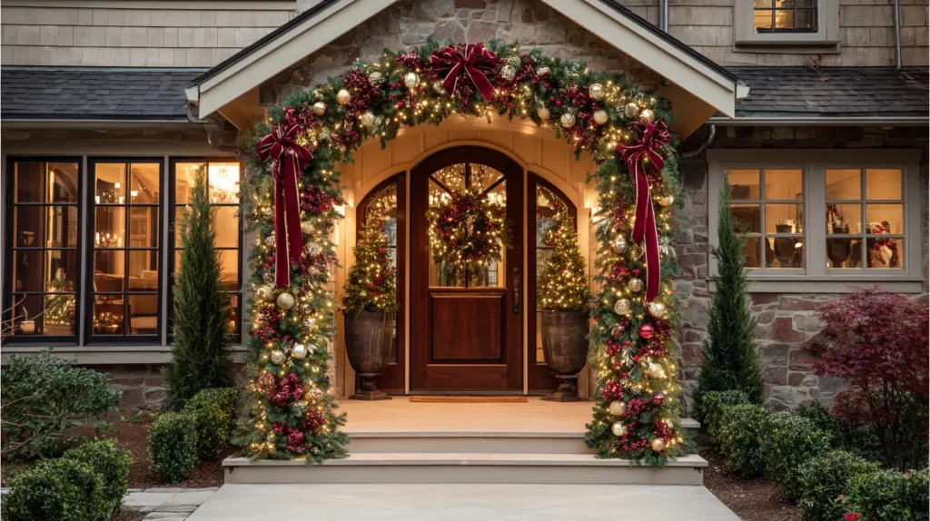 Lighted Garland Archways for Entryways and Driveways