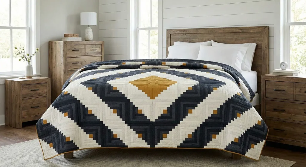 Log Cabin Farmhouse Quilts with a Fresh, Modern Mosaic Look