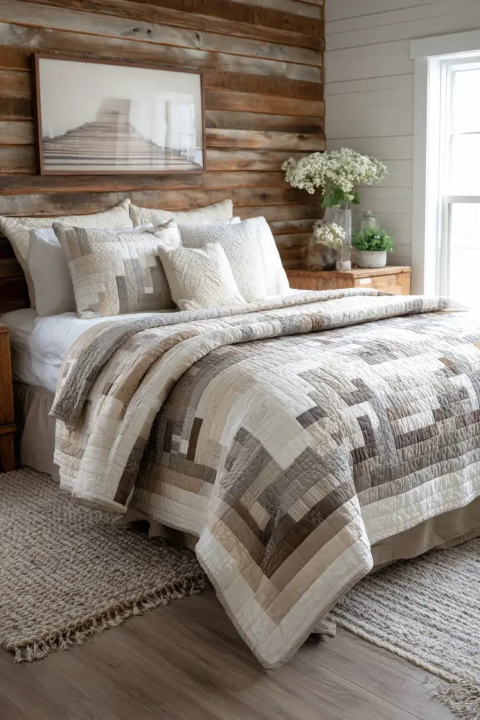 Log Cabin Farmhouse Quilts with a Fresh, Modern Mosaic Look