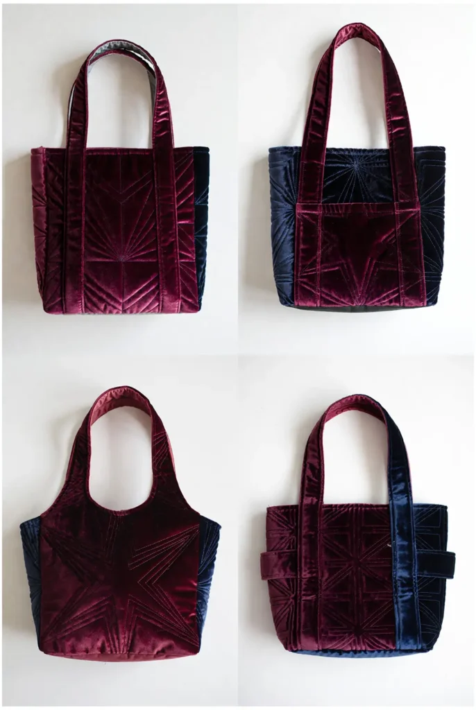 Luxurious Velvet Quilted Mini Tote for Evenings