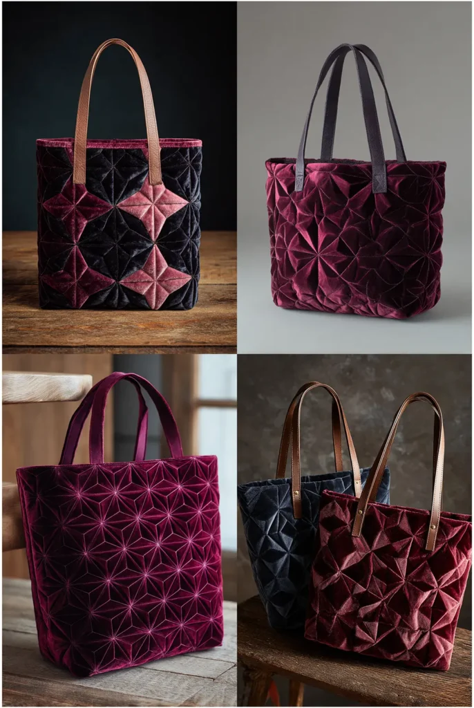 Luxurious Velvet Quilted Mini Tote for Evenings