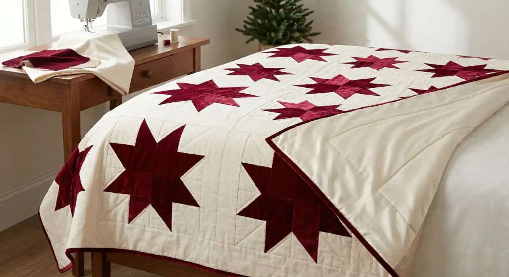 Luxury Velvet-Accented Holiday Star Design