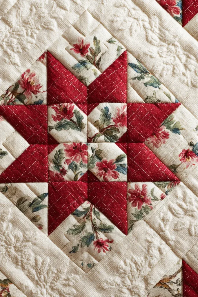 Miniature Star Quilt Blocks for a Festive Accent Pillow
