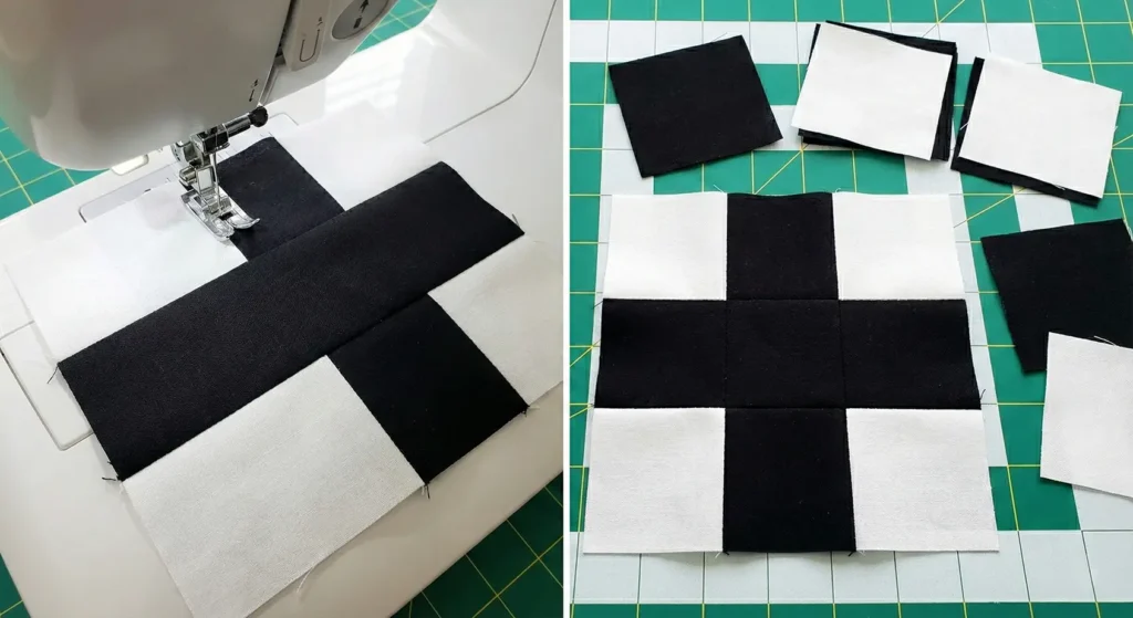 Modern Black and White Quilted Table Runners and Table Covers