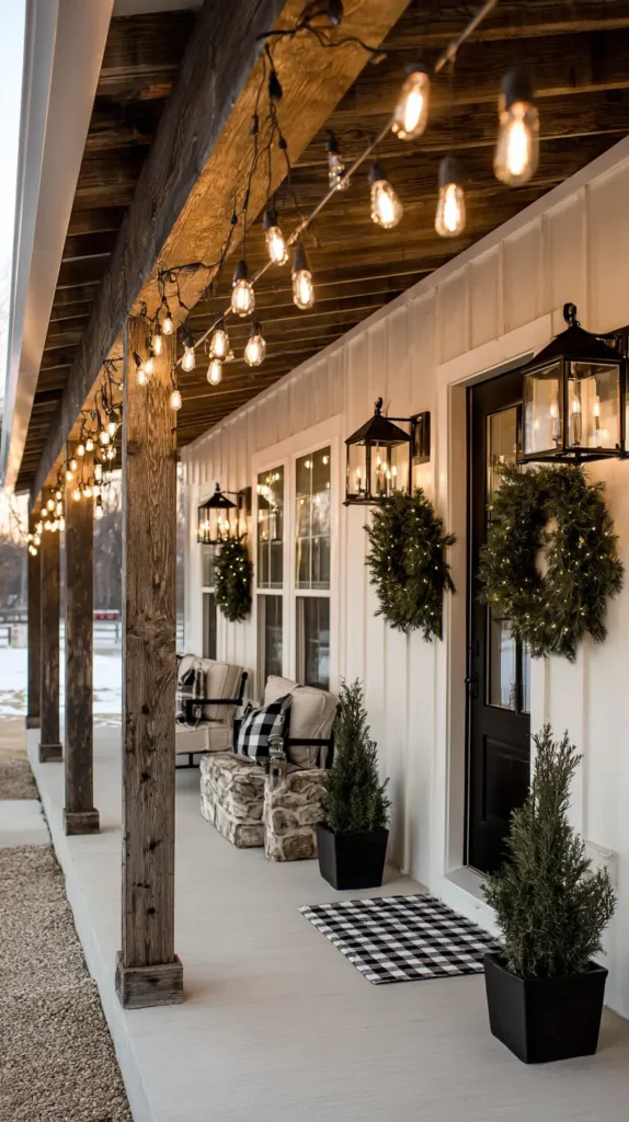 Modern Farmhouse Lighting with Edison Bulbs and Black Wire