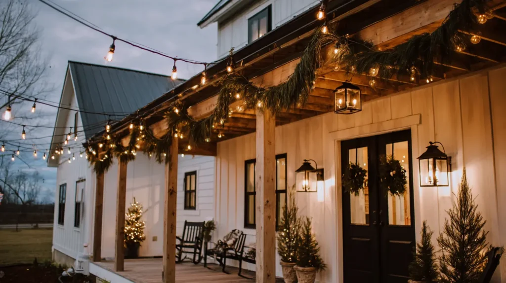 Modern Farmhouse Lighting with Edison Bulbs and Black Wire