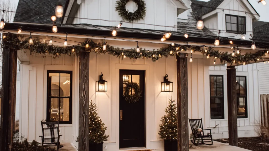 Modern Farmhouse Lighting with Edison Bulbs and Black Wire