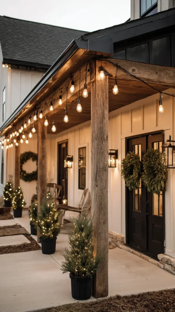 Modern Farmhouse Lighting with Edison Bulbs and Black Wire