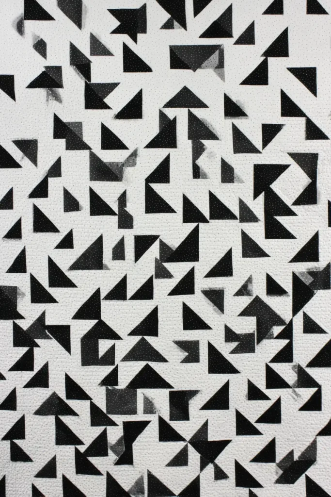 Modern Geometric Black and White Quilt Patterns for Minimalist Spaces