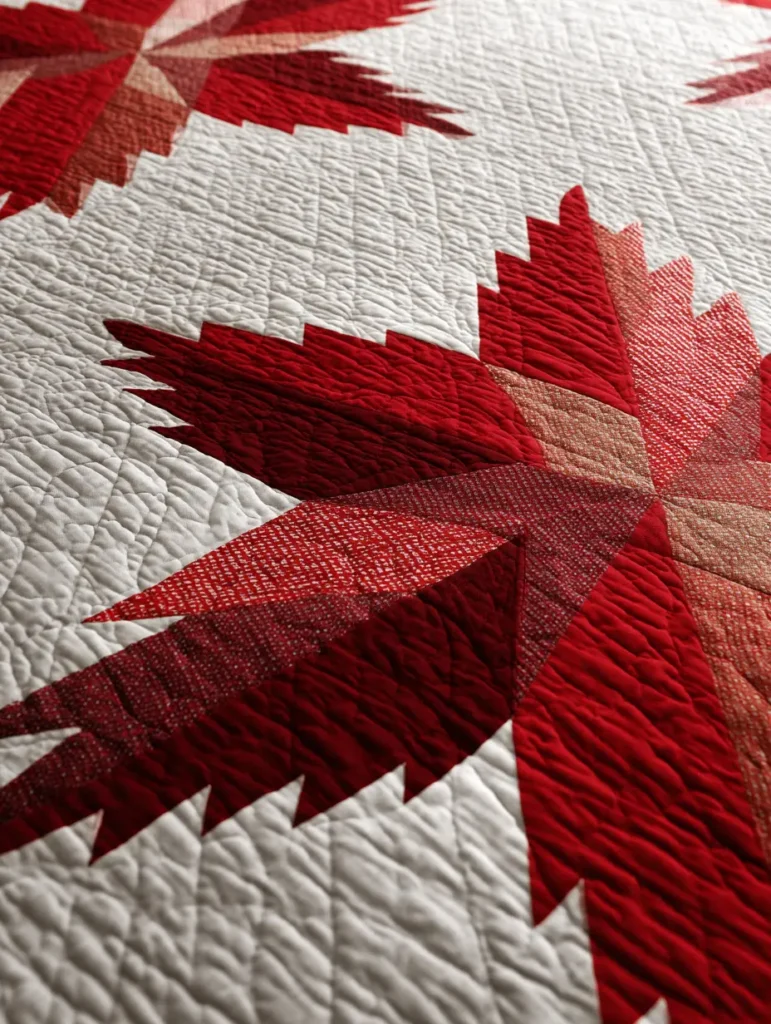 Modern Geometric Christmas Star Quilt for Contemporary Bedrooms