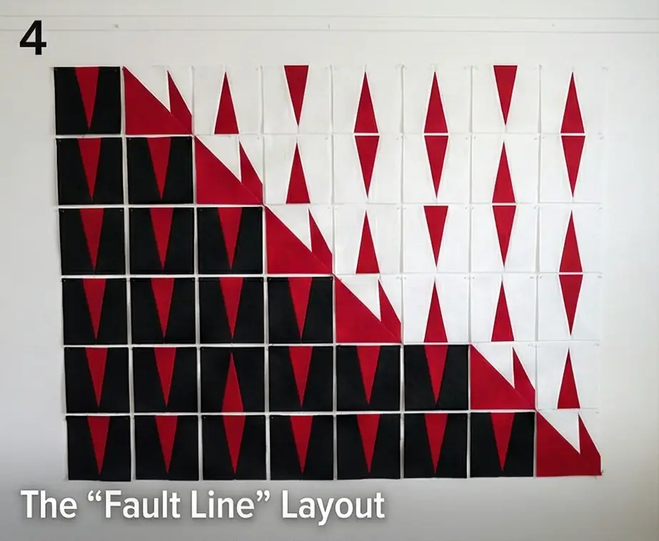 Modern Geometric Red, Black, and White Quilt Designs for a Modern Bedroom Statement