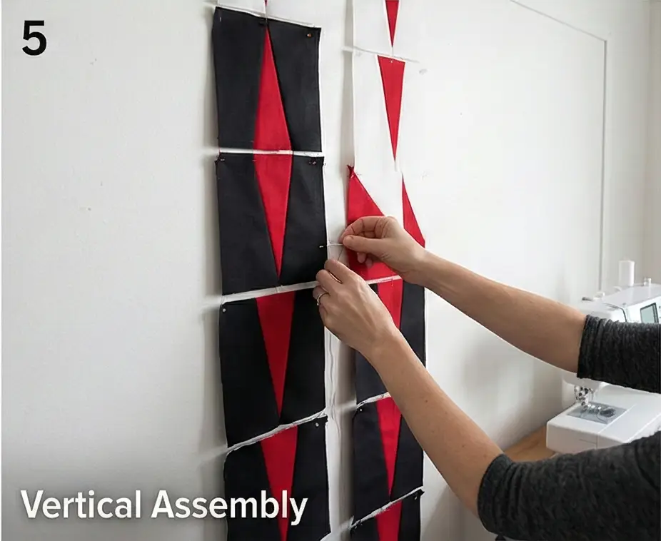 Modern Geometric Red, Black, and White Quilt Designs for a Modern Bedroom Statement