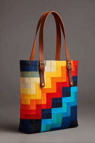 Modern Log Cabin Quilt Block Tote Pattern