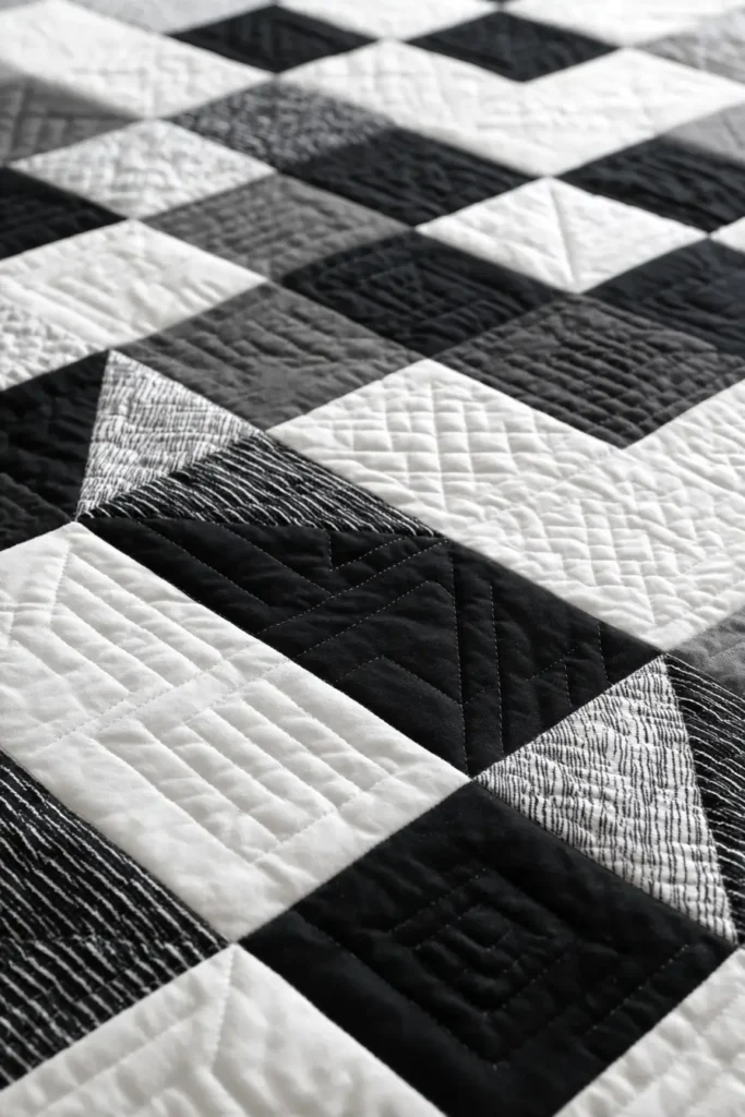 Monochrome Quilted Floor Mats and Area Quilts