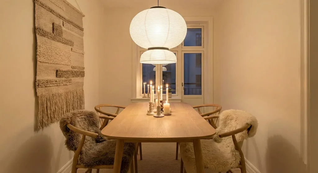 Narrow Dining Room Ideas - Cozy Scandinavian-Inspired Retreat