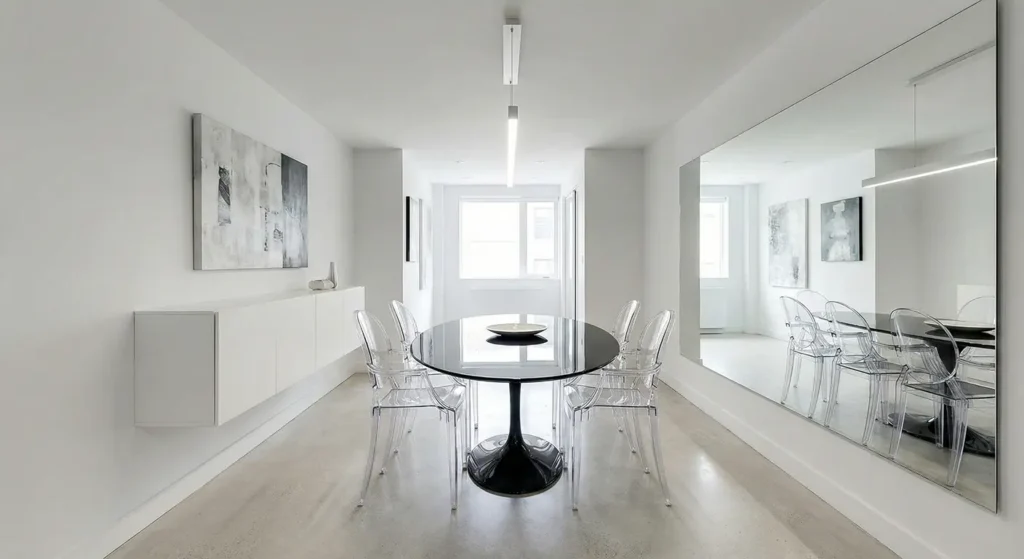 Narrow Dining Room Ideas - Sleek Modern Aesthetic