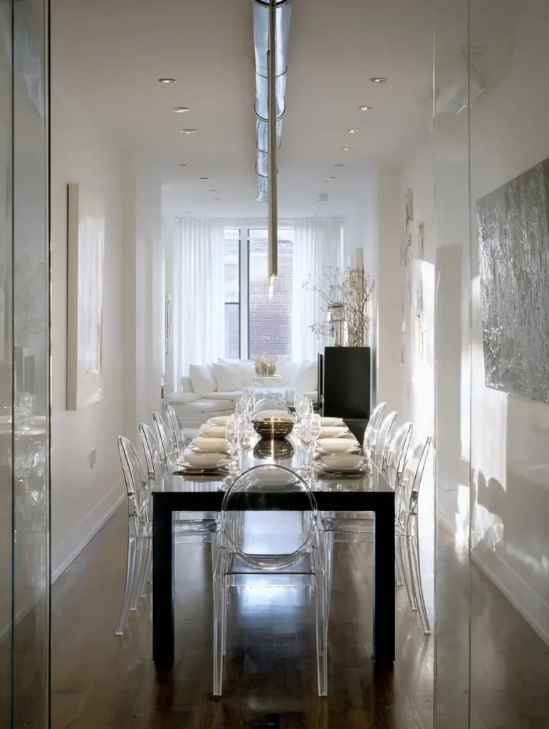 Narrow Dining Room Ideas - Sleek Modern Aesthetic