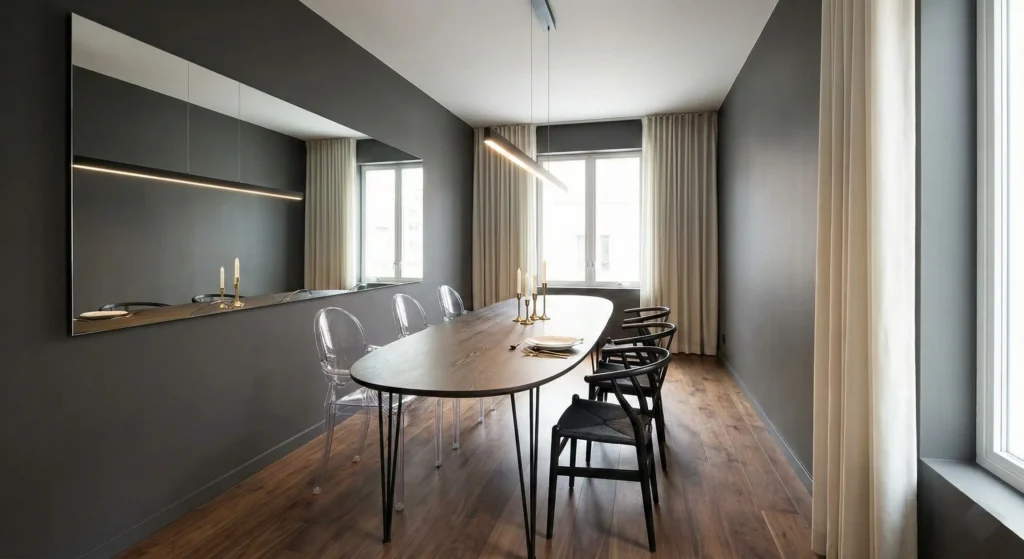 Narrow Dining Room Ideas - Sleek Modern Aesthetic