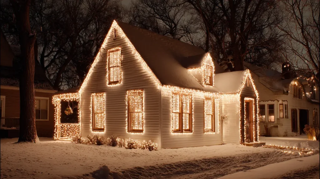 Outlining Windows and Doors with Sparkling String Lights