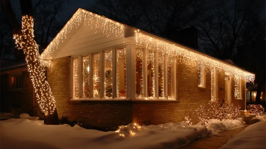 Outlining Windows and Doors with Sparkling String Lights