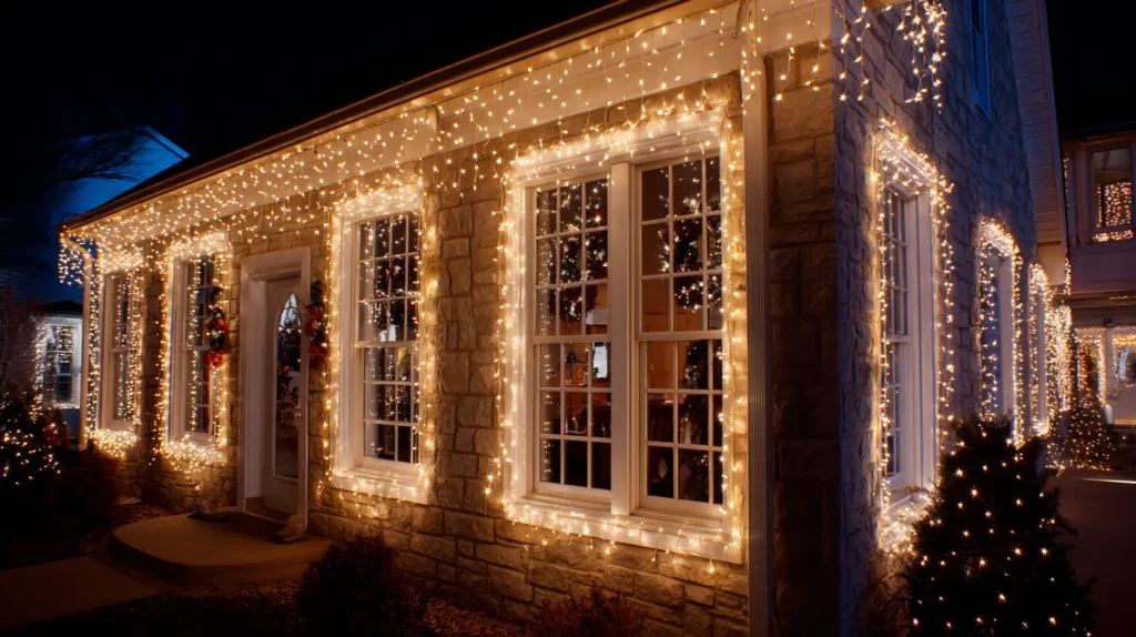 Outlining Windows and Doors with Sparkling String Lights