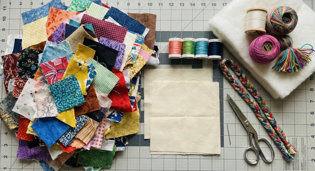 Patchwork Quilted Shopper for Boho Style with Tassel Details