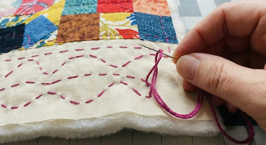 Patchwork Quilted Shopper for Boho Style with Tassel Details