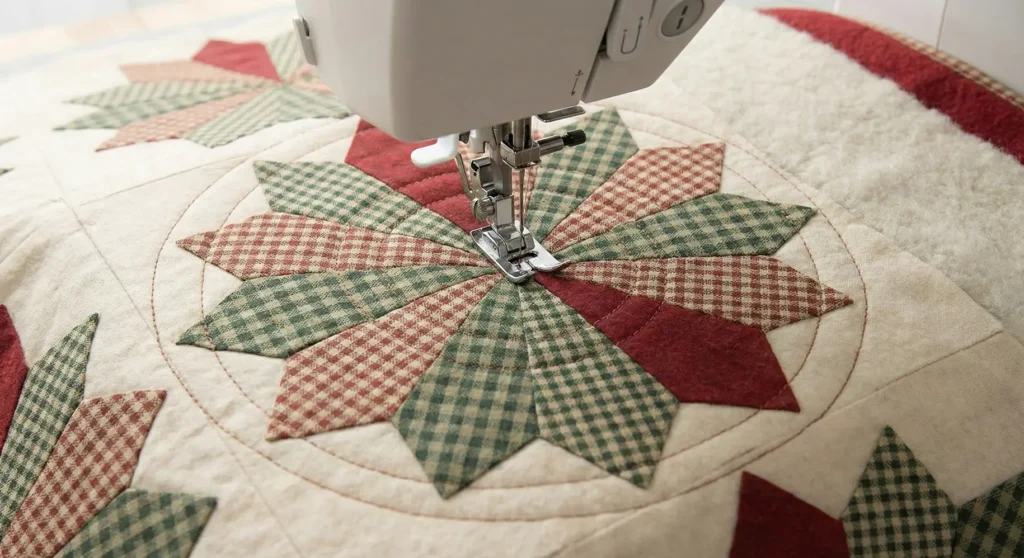 Patchwork Starburst Quilts for Festive Winter Bedrooms