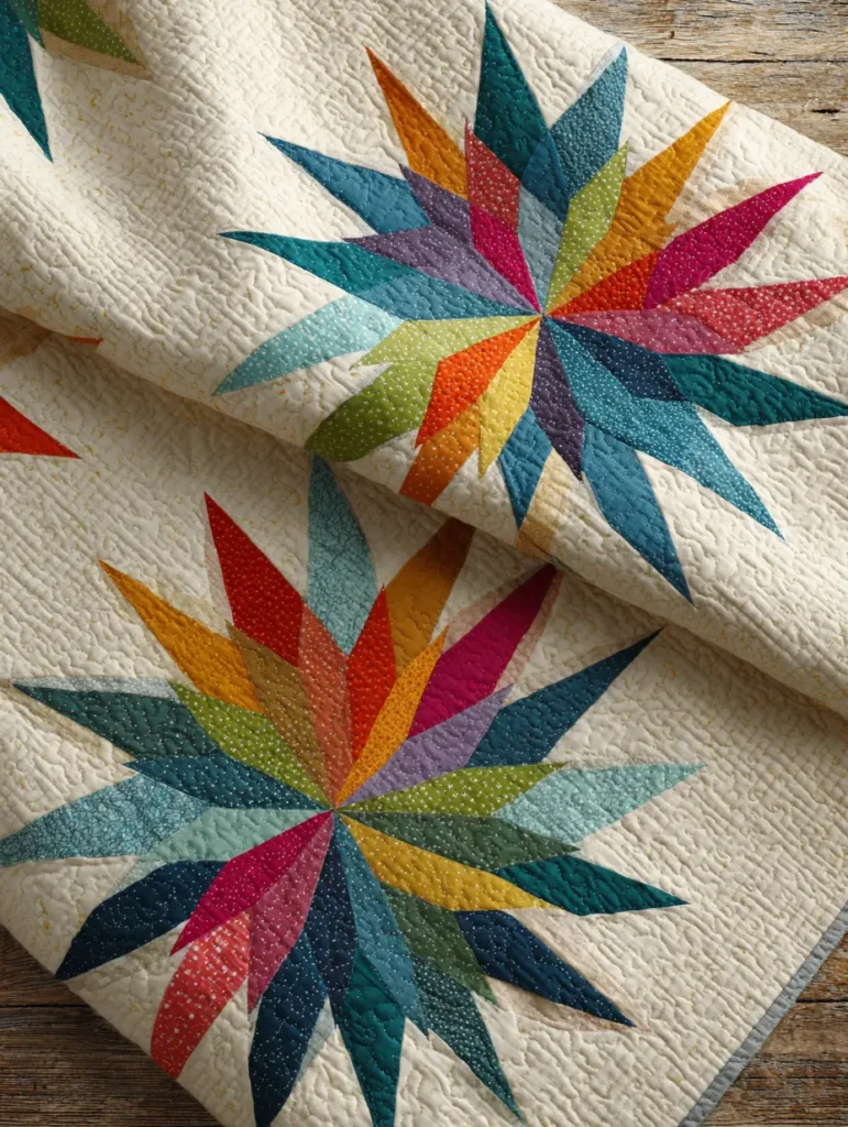 Patchwork Starburst Quilts for Festive Winter Bedrooms