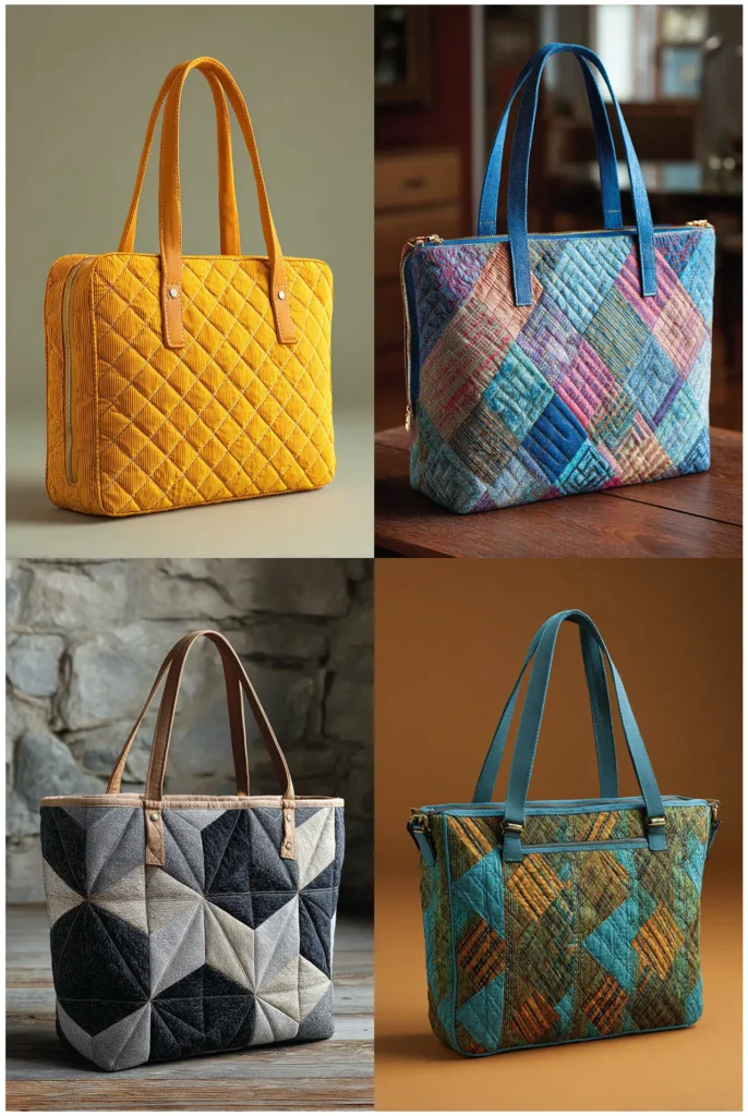 Protective Padded Laptop Bag with Geometric Stitching