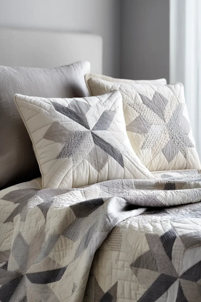 Quilted Star Throws for Layered Christmas Bedding