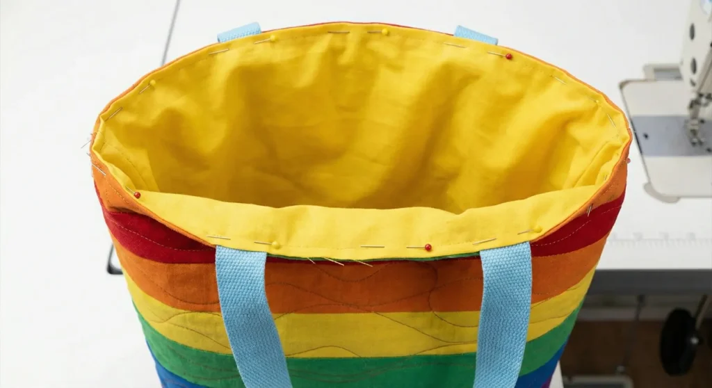 Rainbow Quilted Kids Tote Bag Pattern with Fun Prints