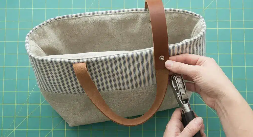 Rustic Farmhouse Quilted Grocery Tote