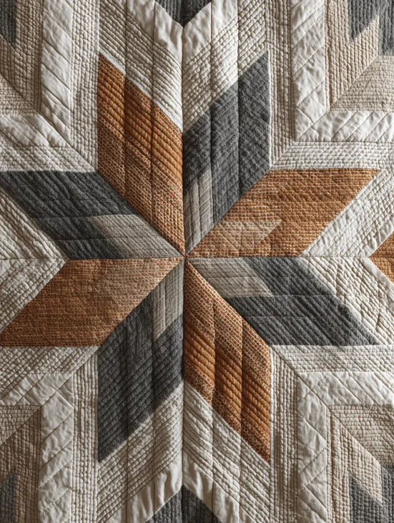 Rustic Farmhouse Star Quilt Designs with Warm Neutrals