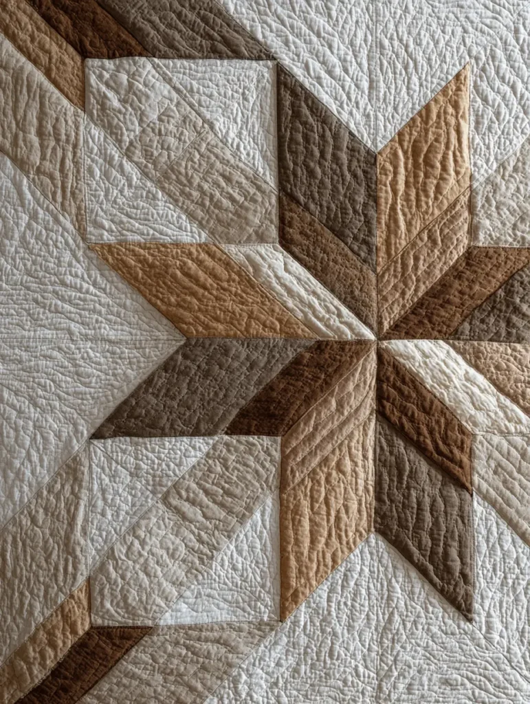 Rustic Farmhouse Star Quilt Designs with Warm Neutrals