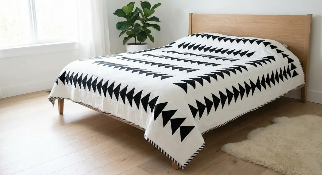 Scandinavian-Inspired Black and White Quilts for Cozy Modern Homes