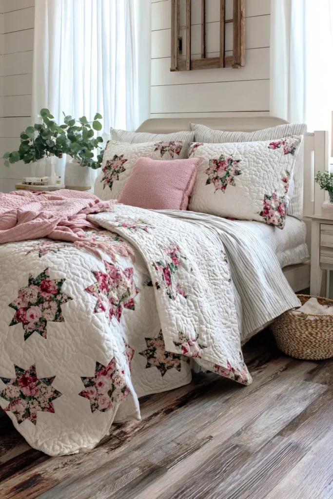 Shabby Chic Farmhouse Quilt Patterns for Cozy Bedrooms