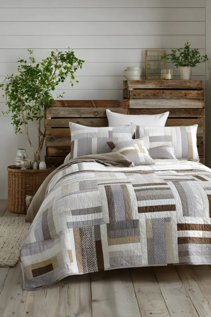 Simple Strip Quilts for an Effortless Modern Farmhouse Bedroom