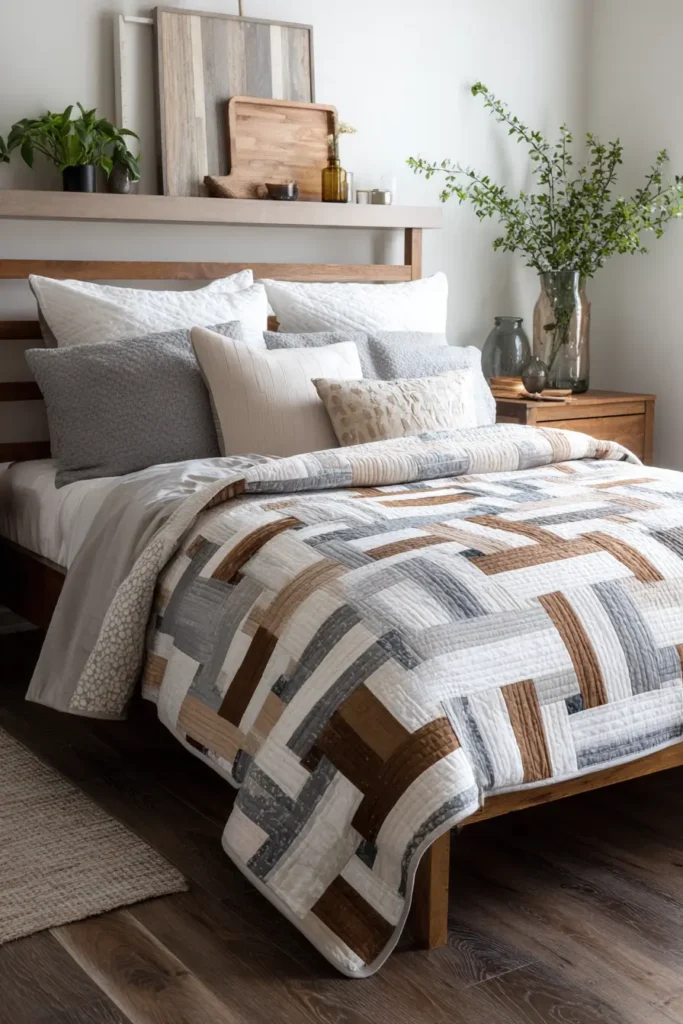Simple Strip Quilts for an Effortless Modern Farmhouse Bedroom