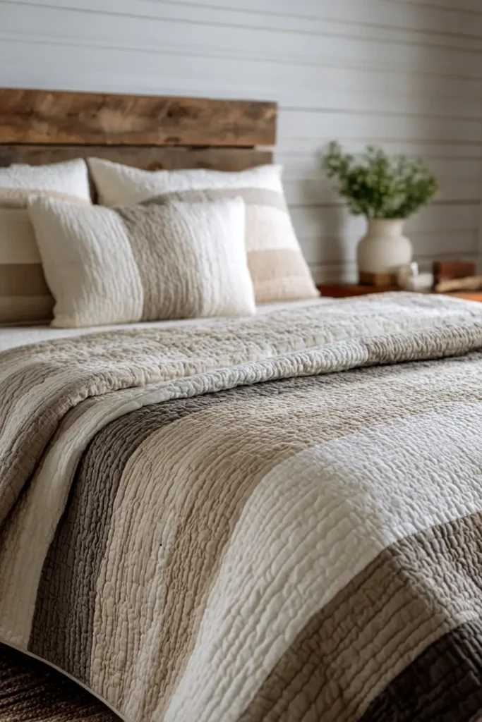 Simple Strip Quilts for an Effortless Modern Farmhouse Bedroom