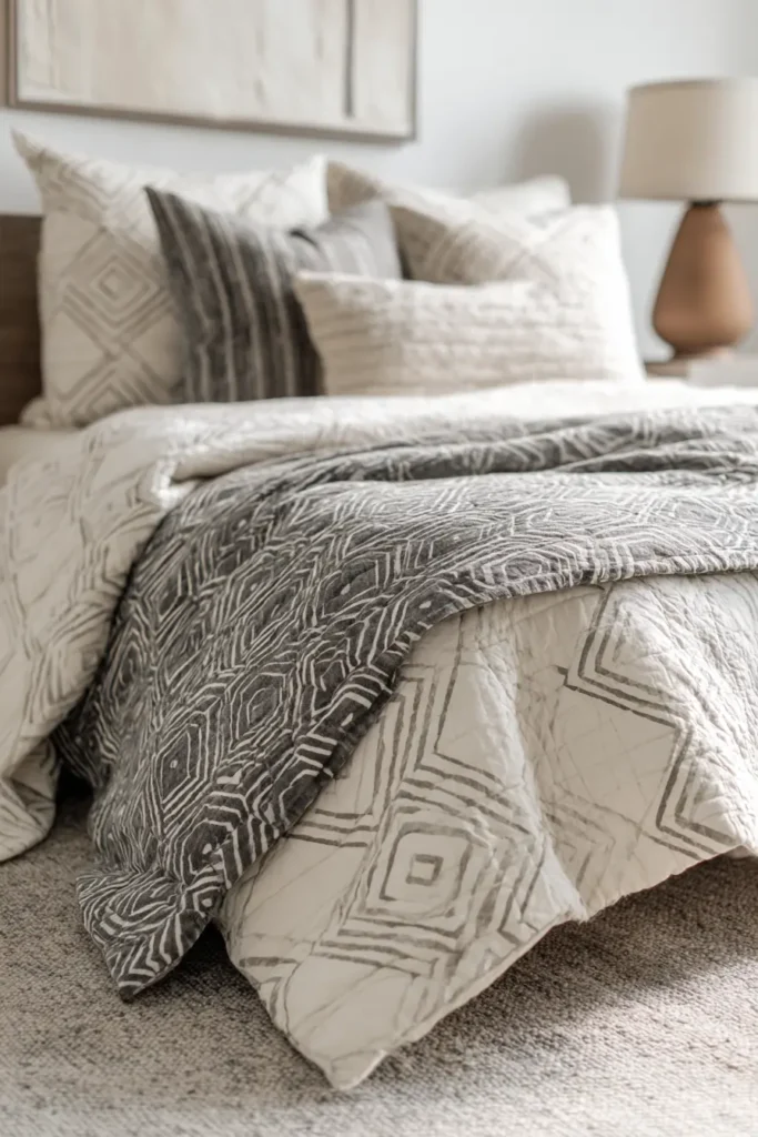 Soft Gray and Cream Farmhouse Quilts for Timeless Elegance