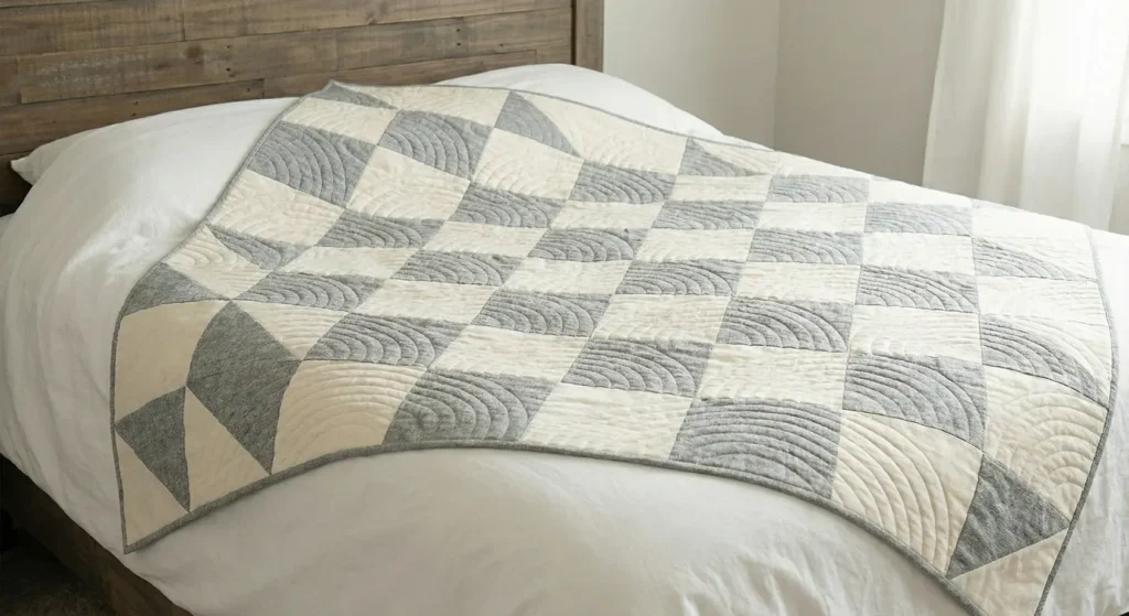 Soft Gray and Cream Farmhouse Quilts for Timeless Elegance