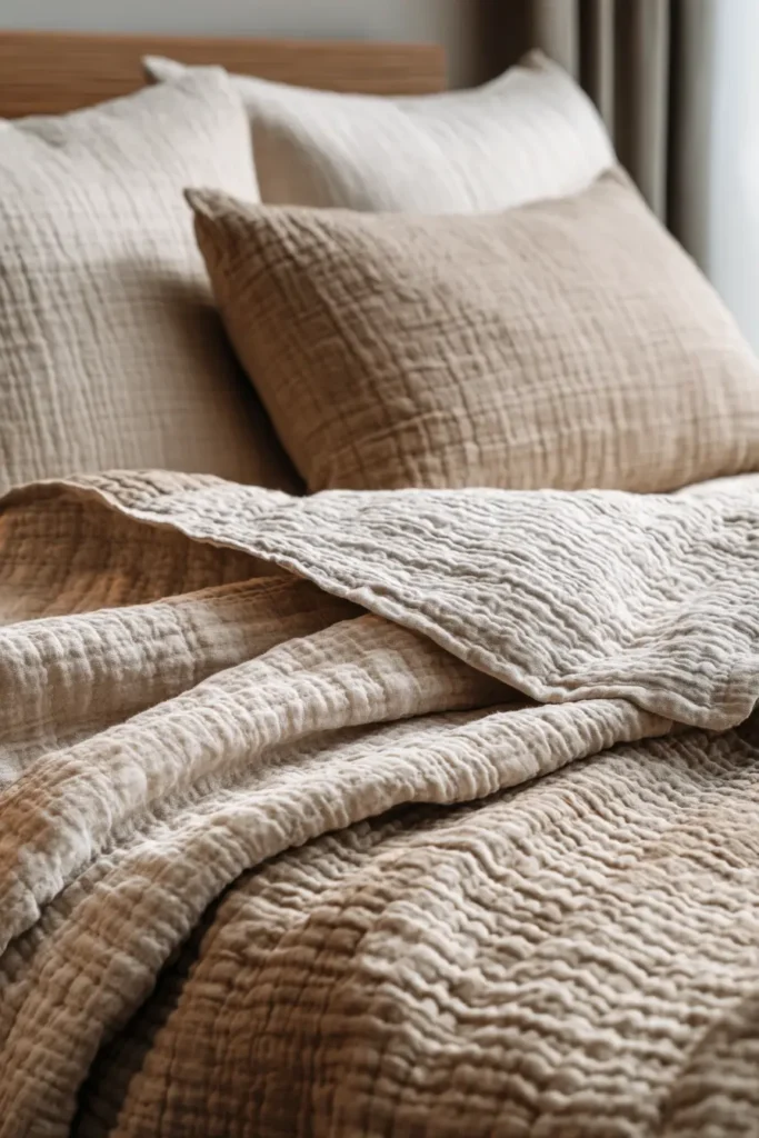 Soft Linen and Cotton Farmhouse Quilts with Natural Texture