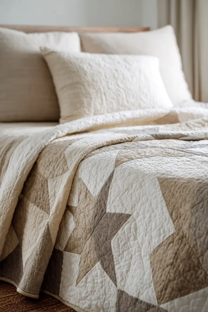 Soft Linen and Cotton Farmhouse Quilts with Natural Texture