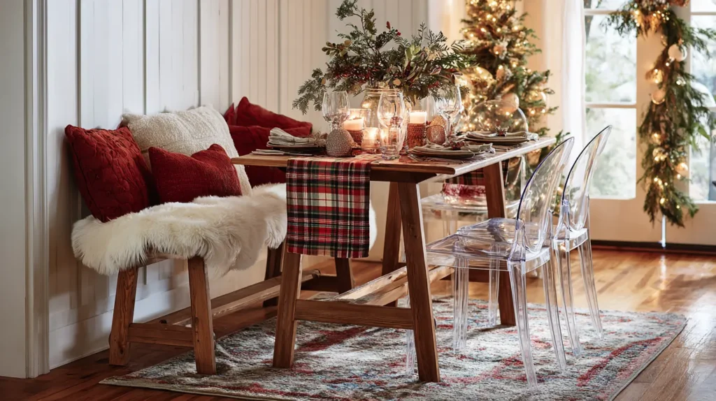 Space-Saving Furniture Drop-Leaf Tables, Benches, and Stackable Chairs