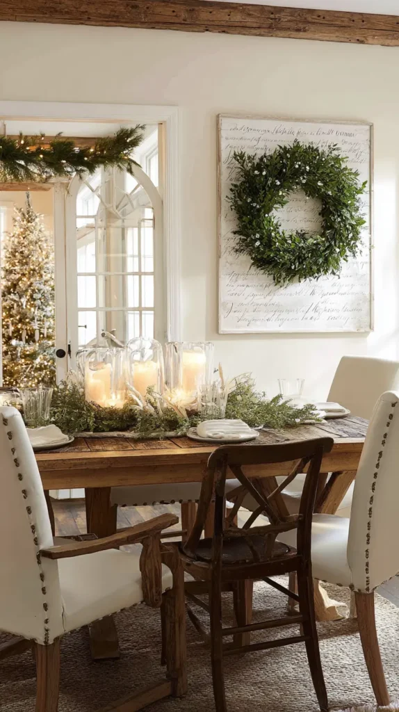 Statement Wreaths or Holiday Artwork as a Simple Focal Point