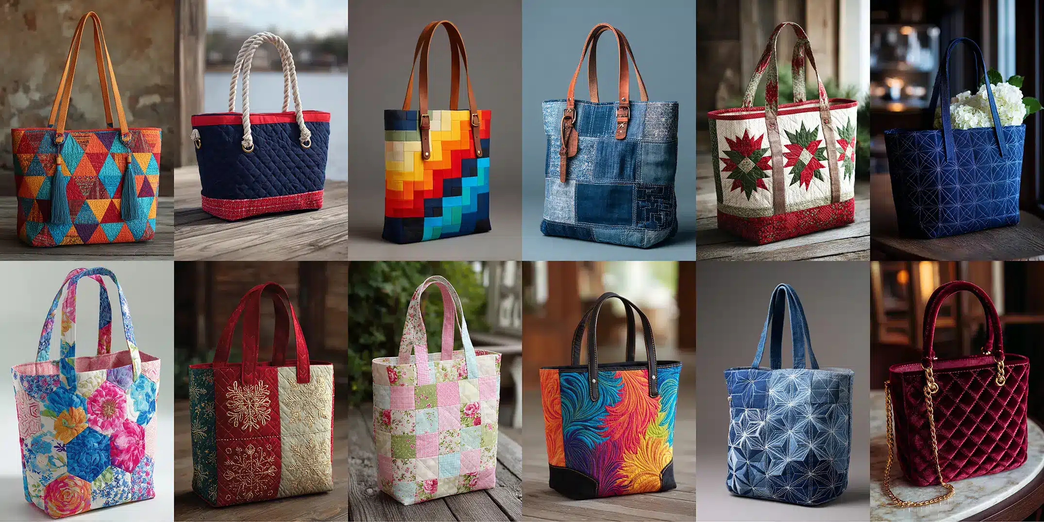 Stylish Quilted Tote Bag Patterns - From Market Shoppers to Laptop Bags